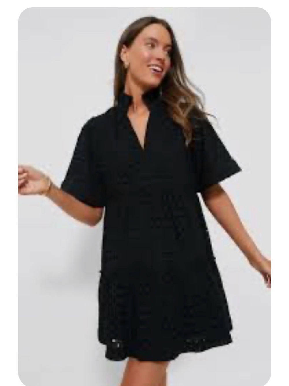 Tuckernuck Black Eyelet Crawford Mini Dress
